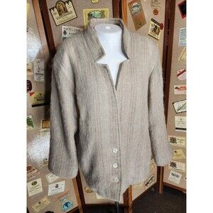 JAEGER London Tan Mohair Wool Knit Lined Sweater Vintage
